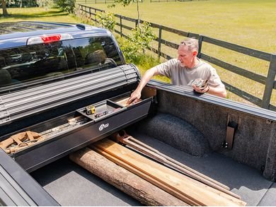BAKFlip BAKBox folding toolbox truck bed mounted open