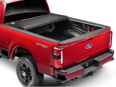 BAKFlip F1 folded open full truck bed access aluminum panels
