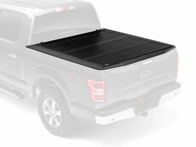 BAKFlip FiberMax fiberglass tonneau cover folded on Ford F-150