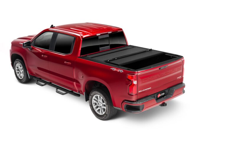 BAKFlip RollBAK retractable tonneau cover pickup truck bed installed aluminum black