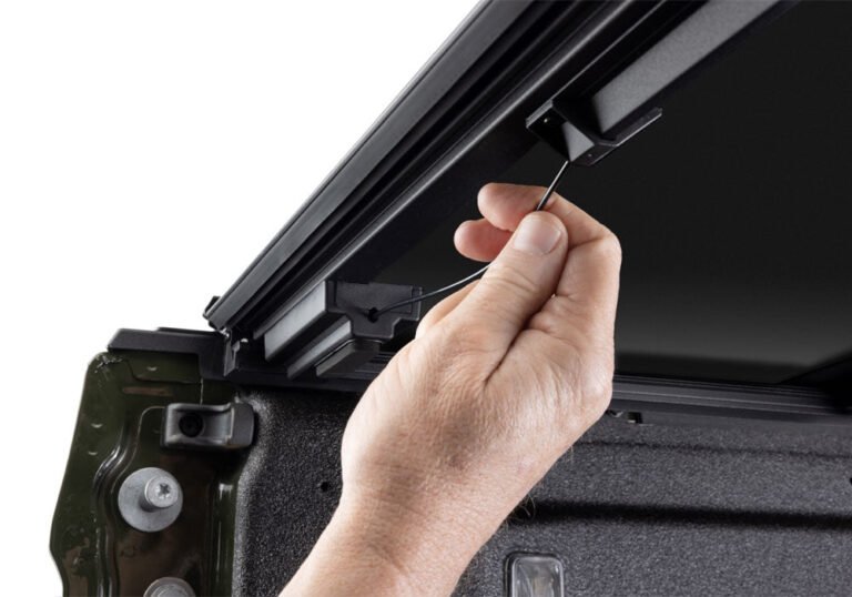 Ford Maverick BAKFlip MX4 tonneau cover installed truck bed black aluminum folding